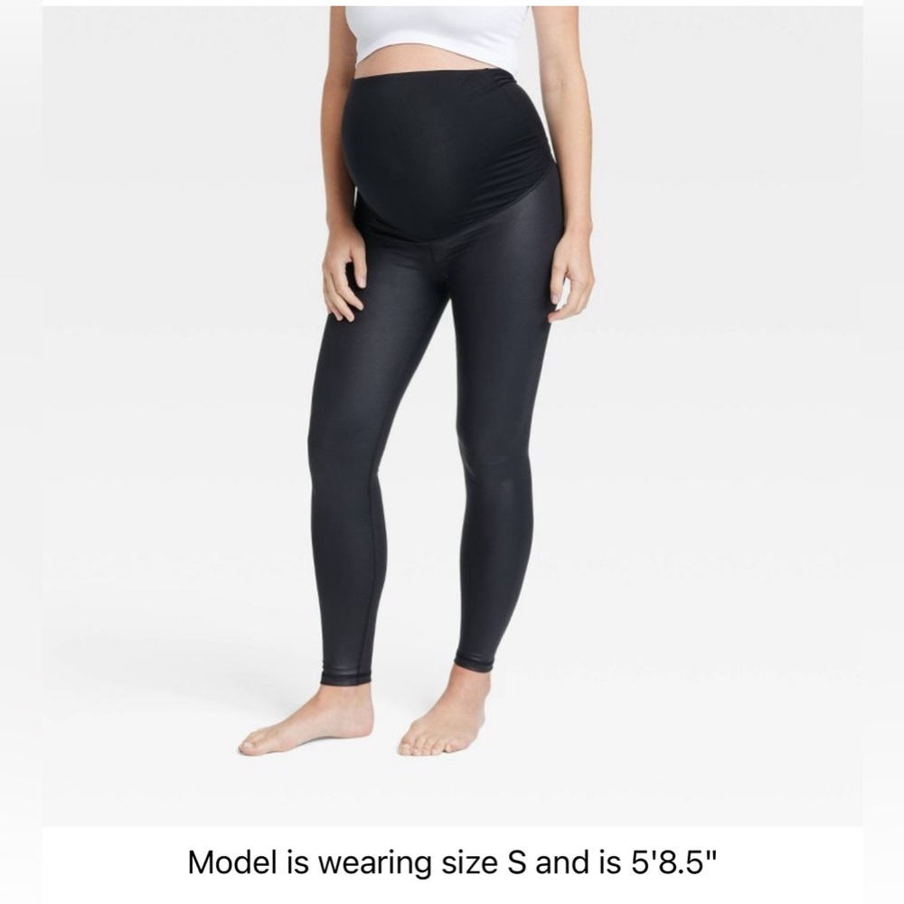 High Gloss Maternity Leggings - Isabel Maternity by Ingrid & Isabel Black XL